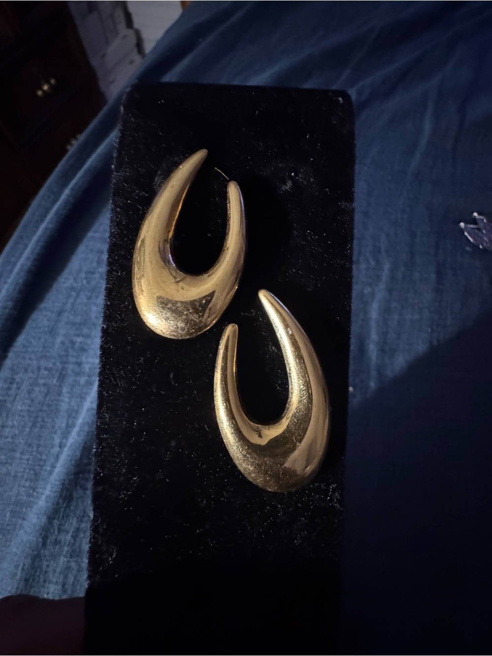 Gold-tone Curved Hoop Earrings